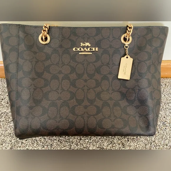 Coach Brown Cammie Chain Tote Bag New Purse - Picture 2 of 14